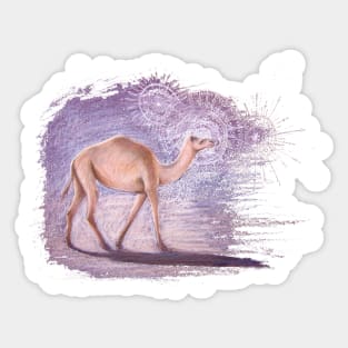 Timeworn Camel in the Desert with Mandalas Sticker